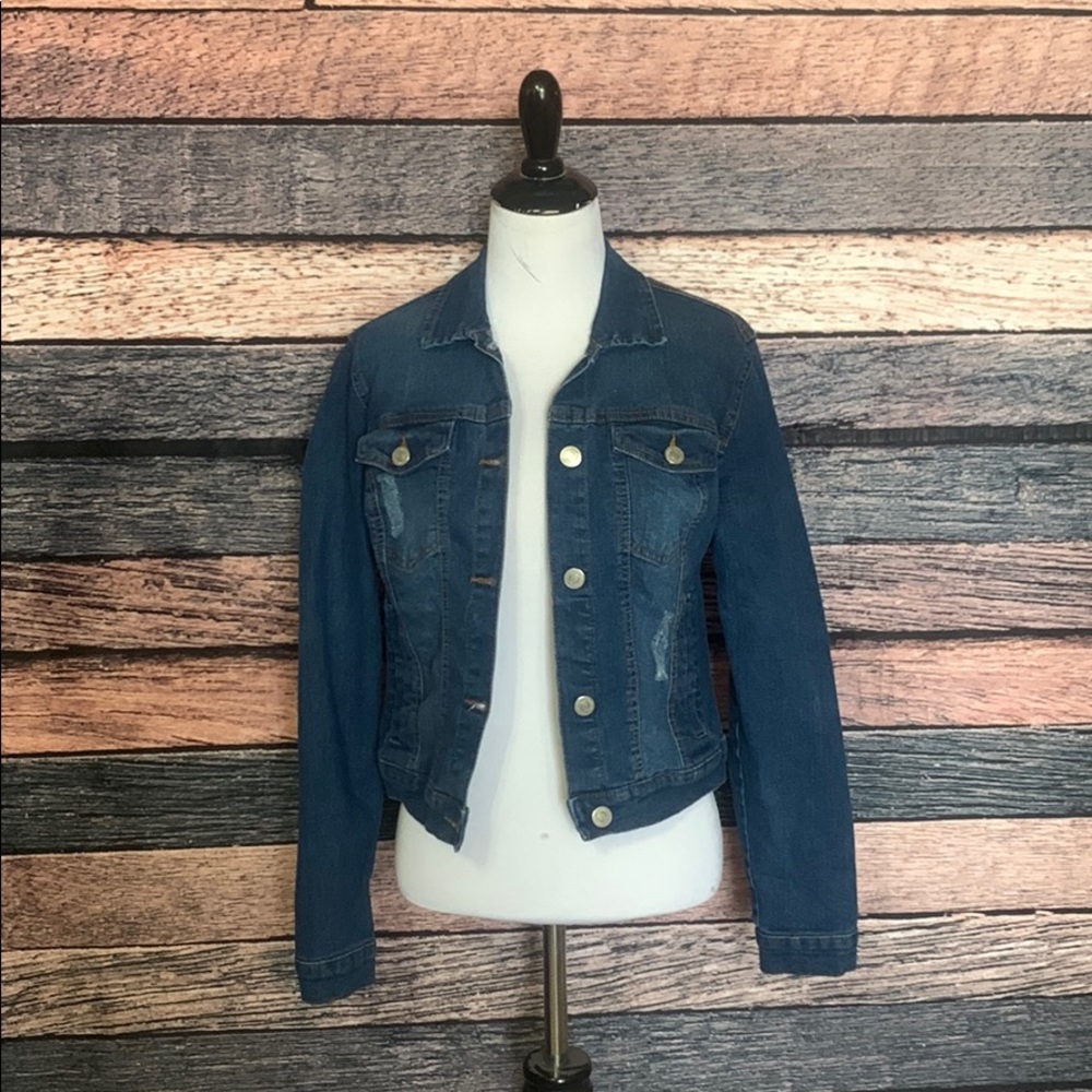 Dark Wash Cropped Jean Jacket